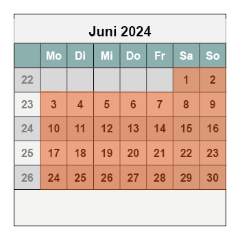 Kalender Juni 2024